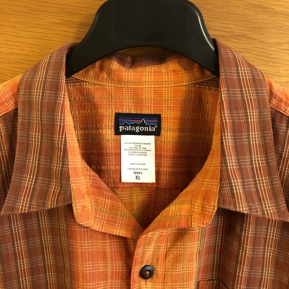 Patagonia Puckerware Mens Size XL Button Up Seersucker Shirt Plaid Short Sleeve - Picture 5 of 10